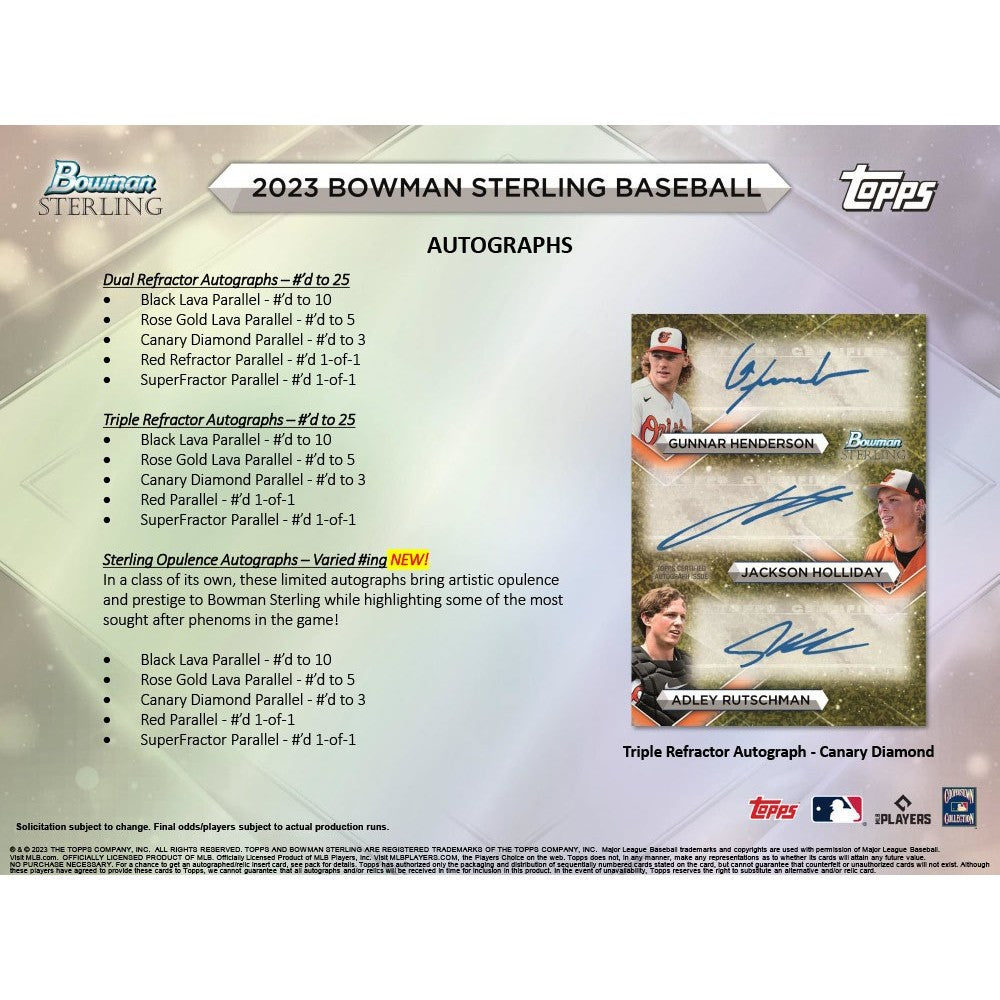 2023 Bowman Sterling Baseball Hobby 12 Box Case