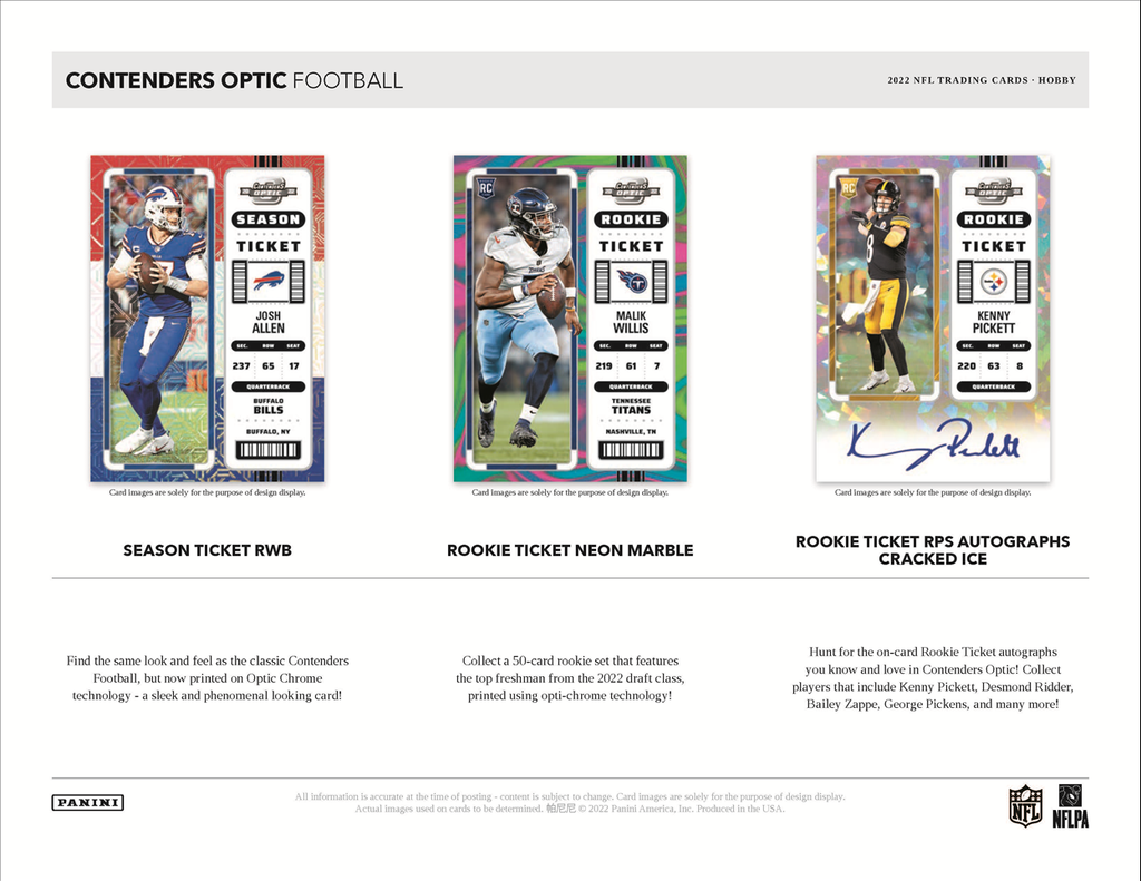 2022 Panini Contenders Optic Football Hobby 20 Box Case