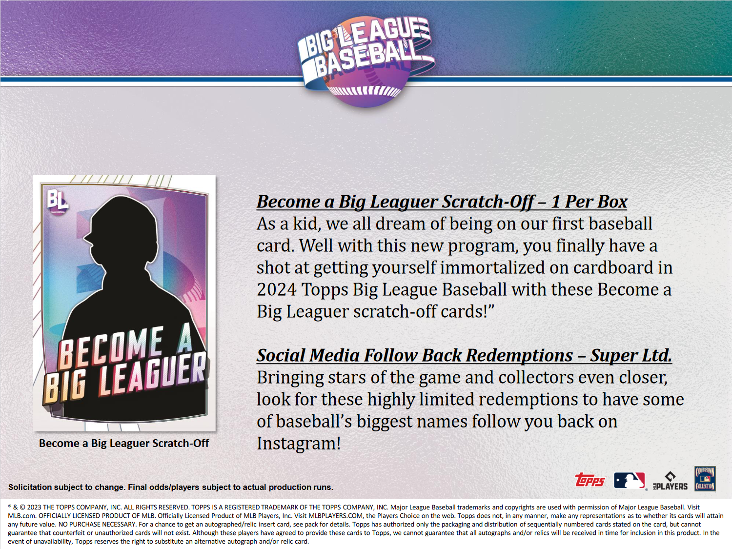 2023 Topps Big League Baseball Hobby 20 Box Case