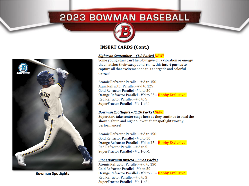 2023 Bowman Baseball Hobby Box