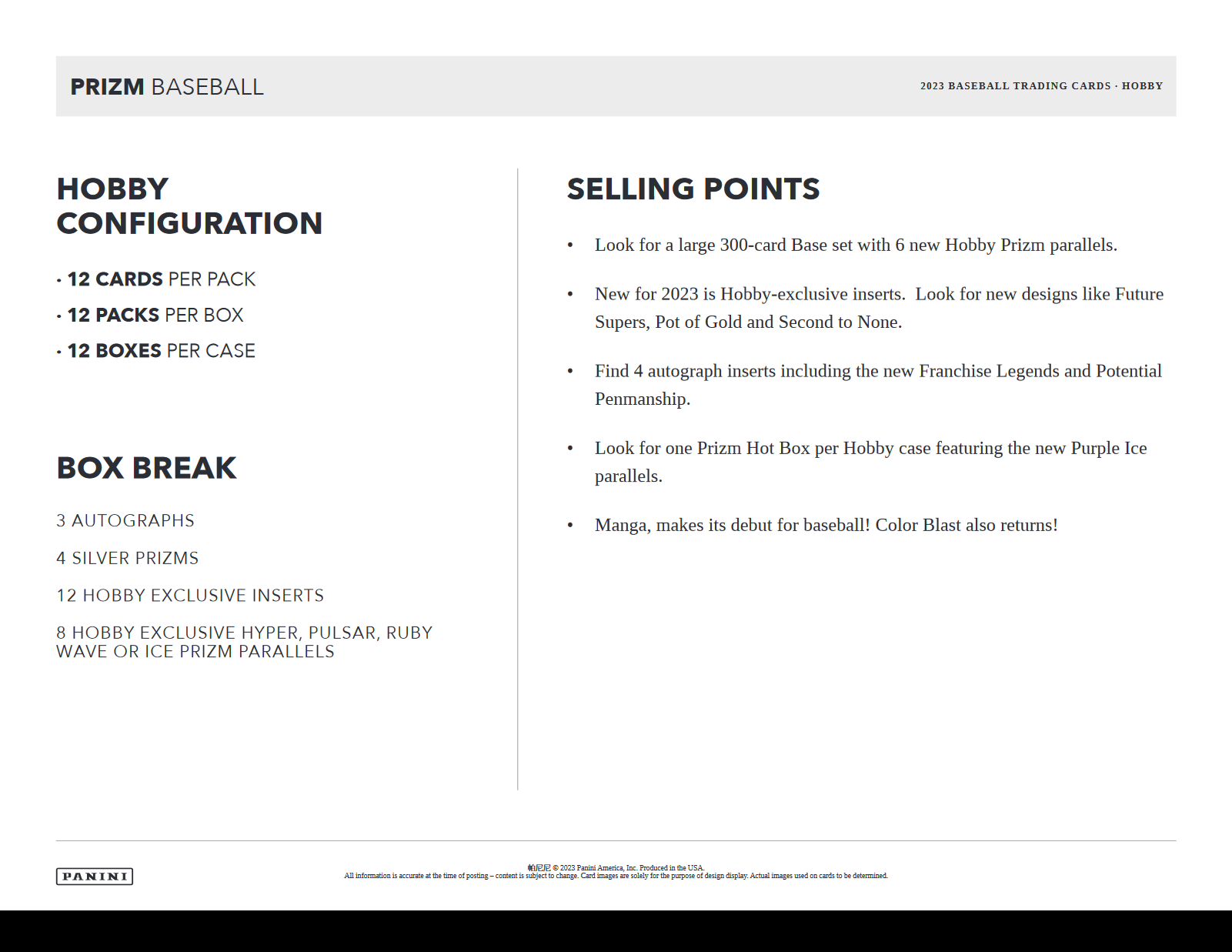 2023 Panini Prizm Baseball Hobby Box