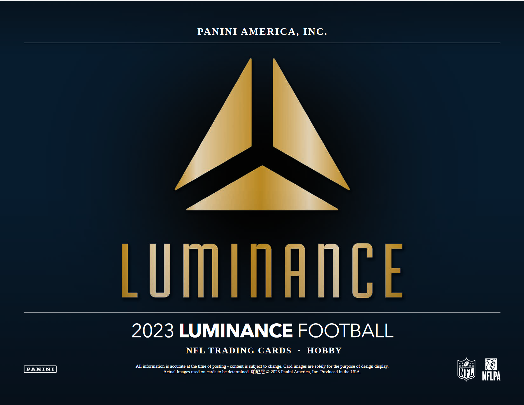 2023 Panini Luminance Football Hobby 12 Box Case
