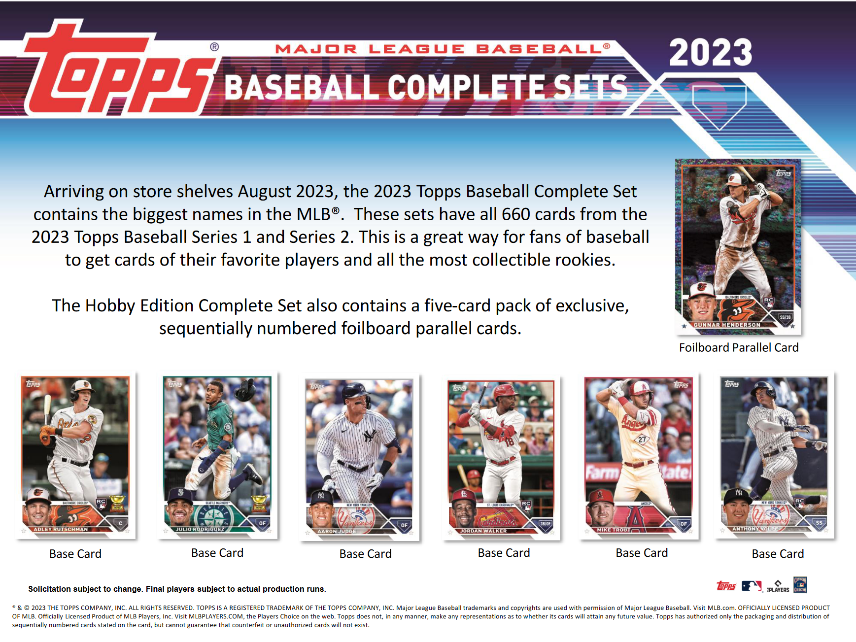 2023 Topps Complete Baseball Factory Set - Hobby