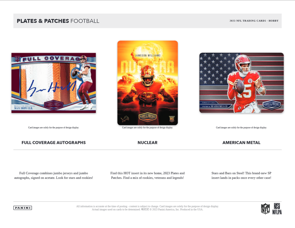 2023 Panini Plates & Patches Football Hobby 12 Box Case
