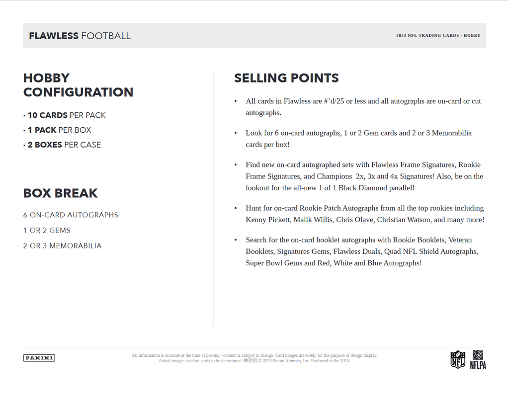 2022 Panini Flawless Football Hobby Box