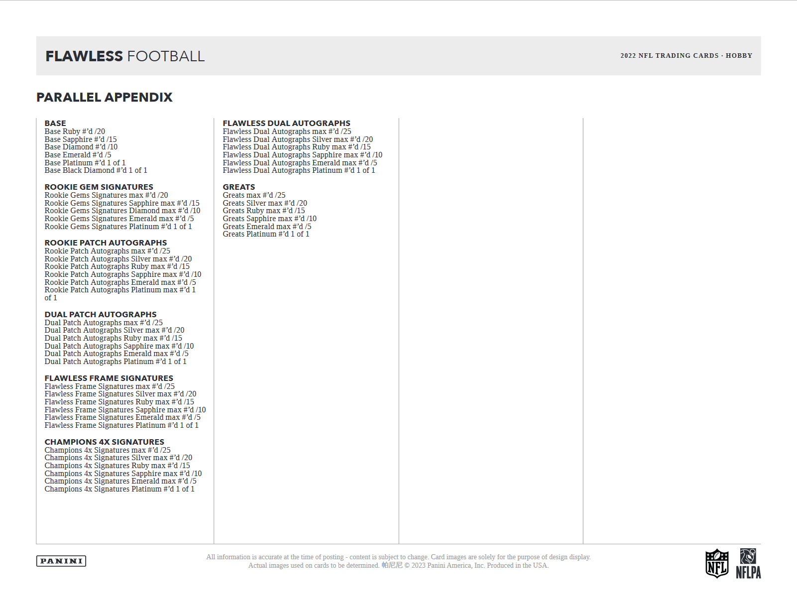 2022 Panini Flawless Football Hobby Box