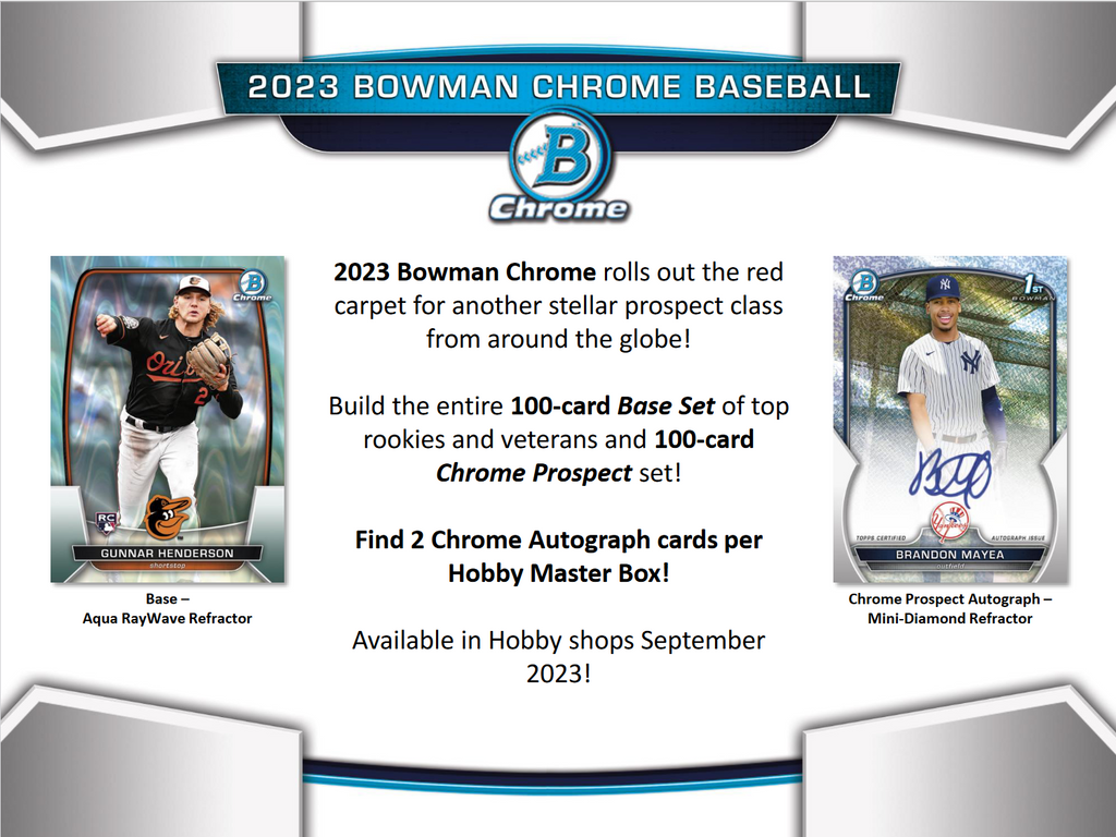 2023 Bowman Chrome Baseball Hobby 12 Box Case