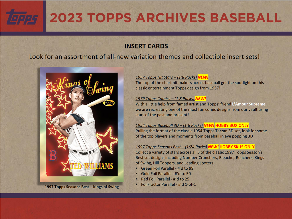 2023 Topps Archives Baseball Hobby 10 Box Case