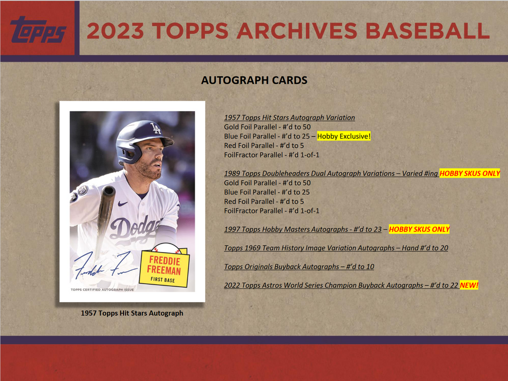 2023 Topps Archives Baseball Hobby Box