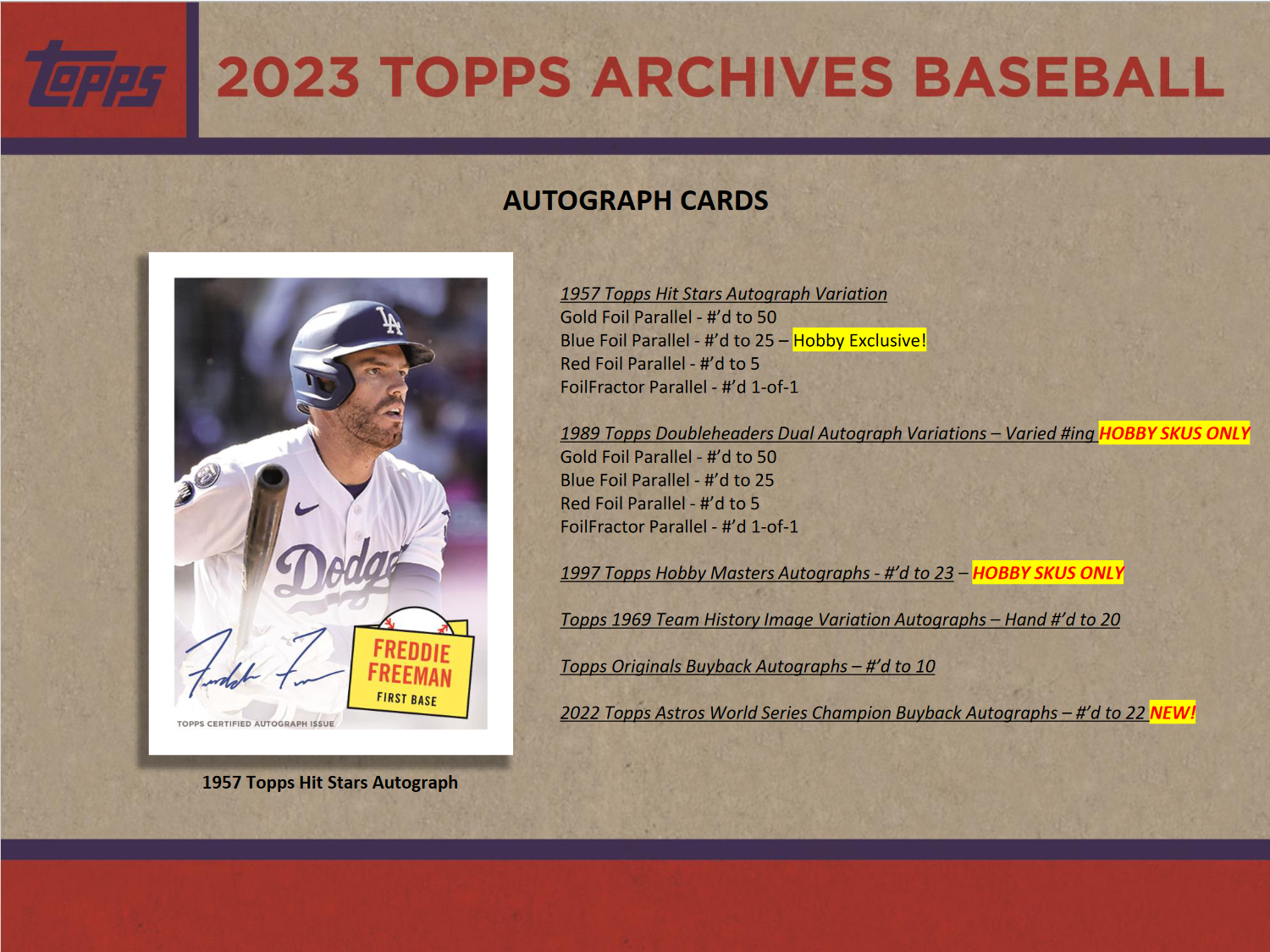 2023 Topps Archives Baseball Hobby 10 Box Case