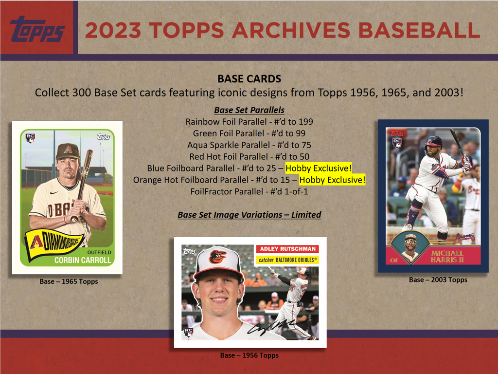 2023 Topps Archives Baseball Hobby Collector Box