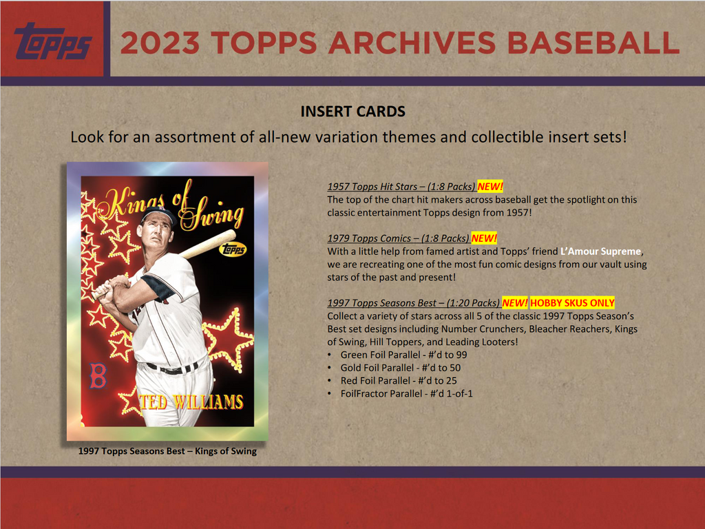 2023 Topps Archives Baseball Hobby Collector Box