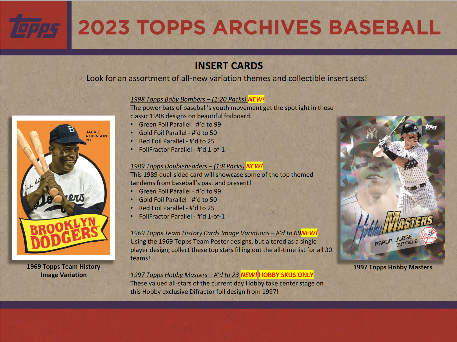 2023 Topps Archives Baseball Hobby Collector Box
