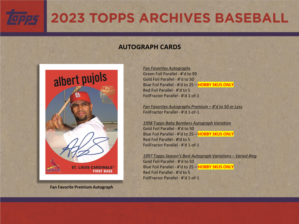 2023 Topps Archives Baseball Hobby Collector Box