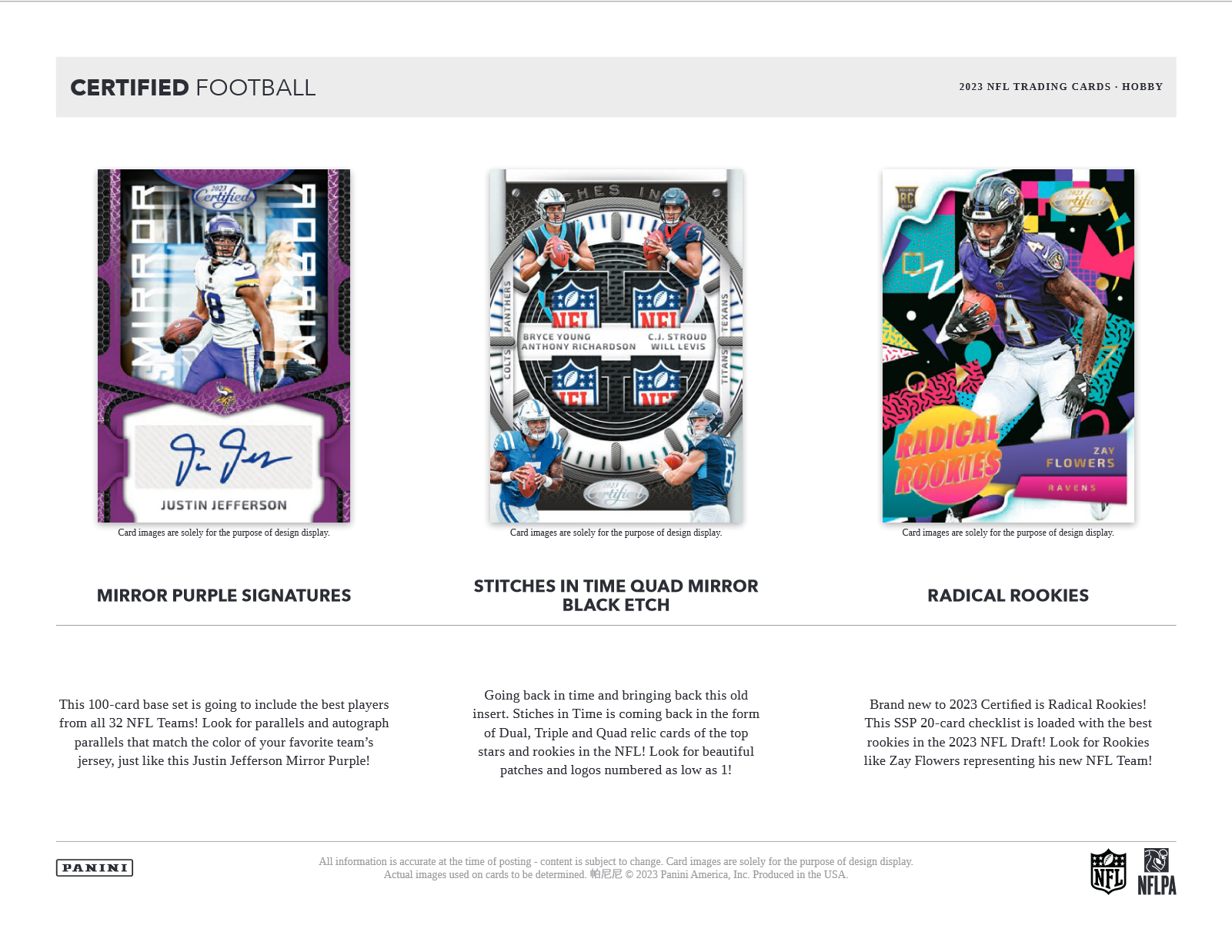 2023 Panini Certified Football Hobby 16 Box Case