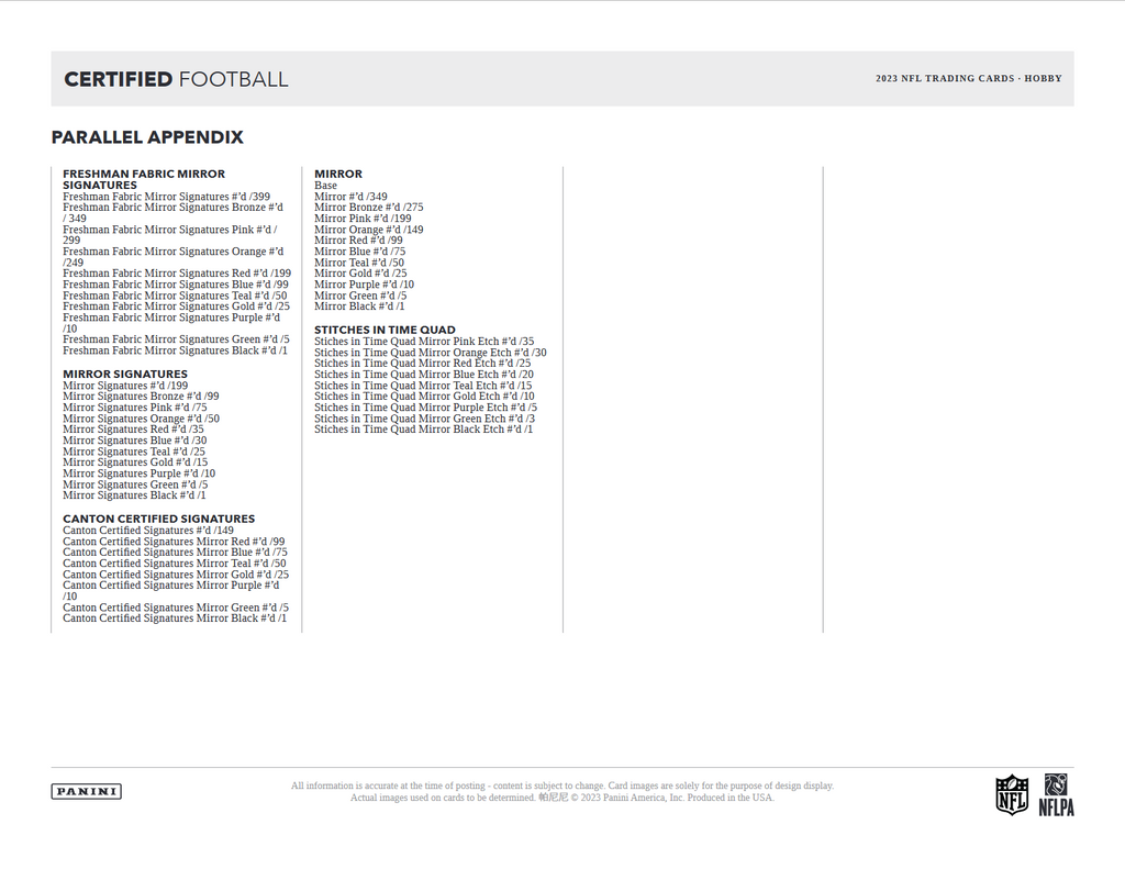 2023 Panini Certified Football Hobby Box