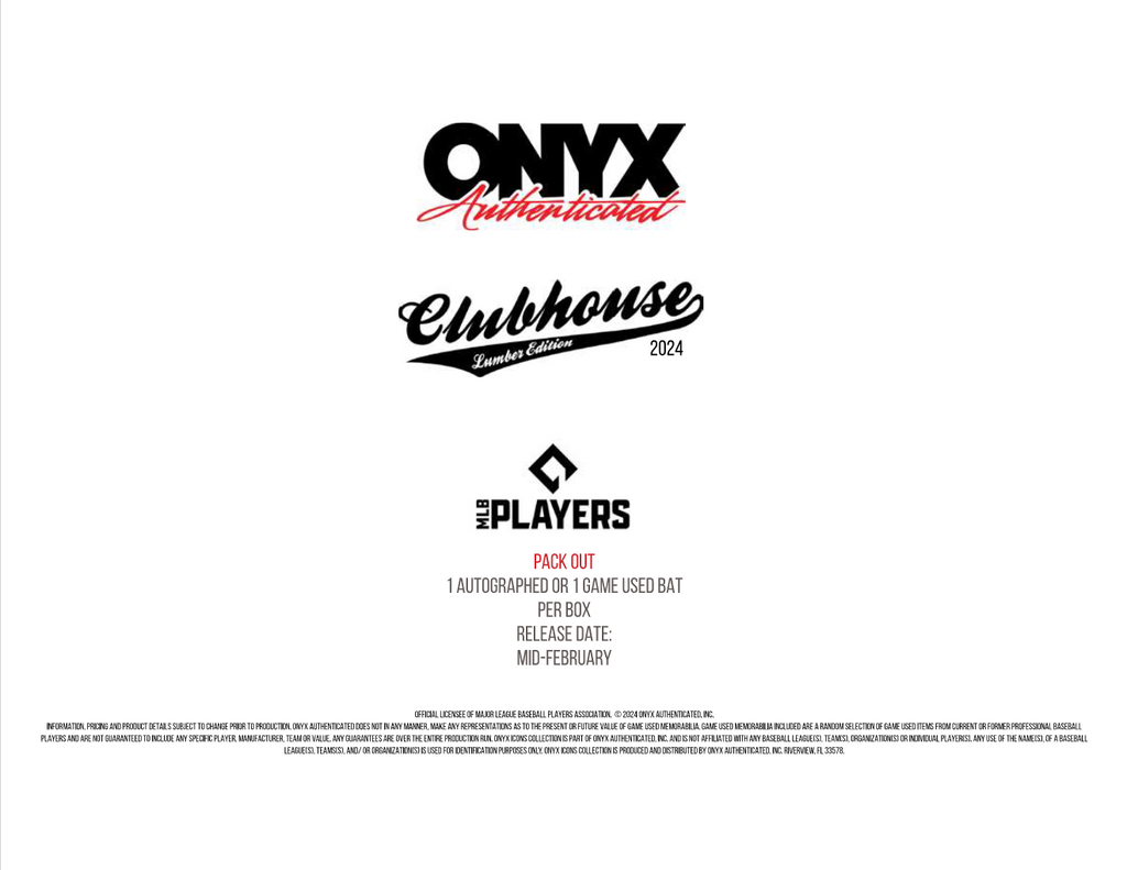 2023 Onyx Authenticated Clubhouse Lumber Collection Baseball Box