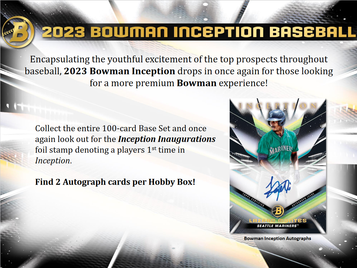 2023 Bowman Inception Baseball Hobby Box