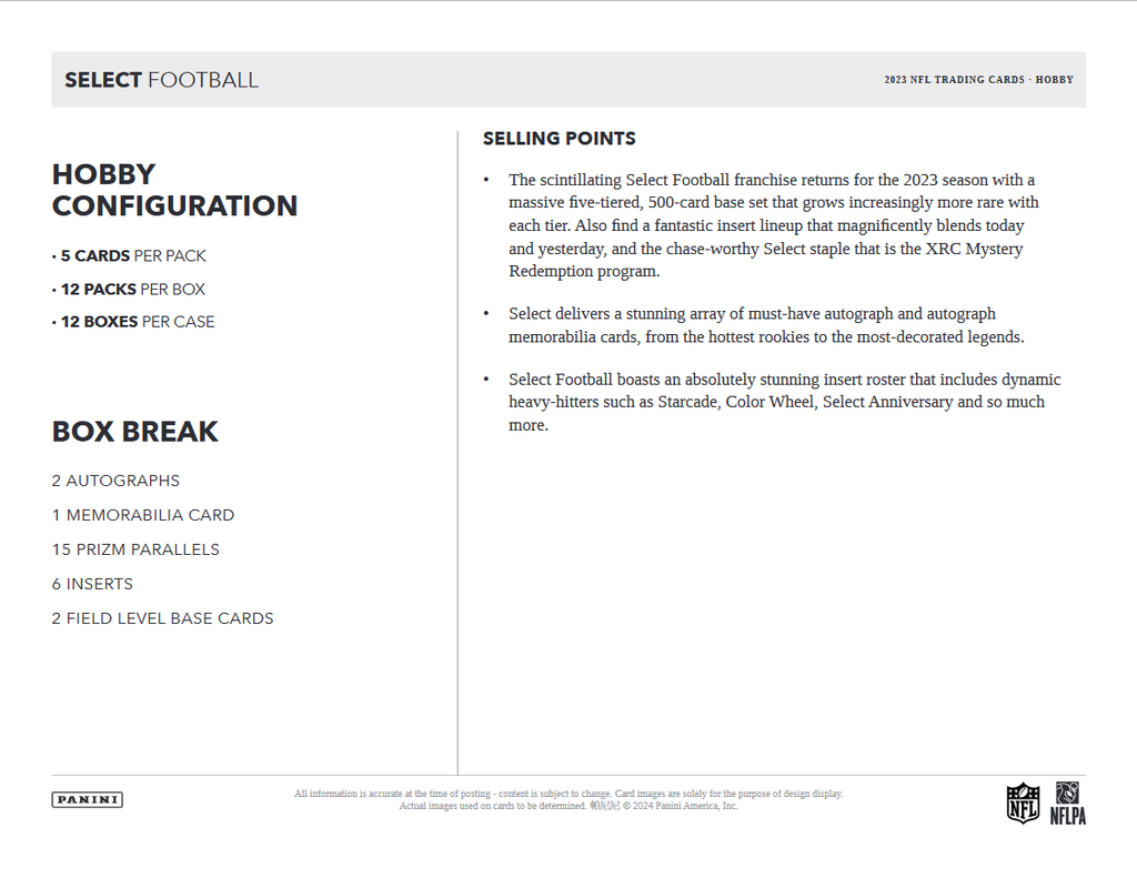 2023 Panini Select Football Hobby Box